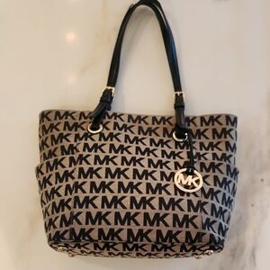 Michael Kors Signature Black and Tan Tote